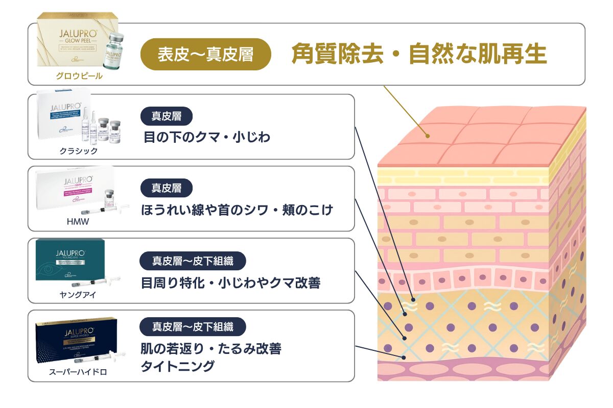 ジャルプログロウピール作用層の図解