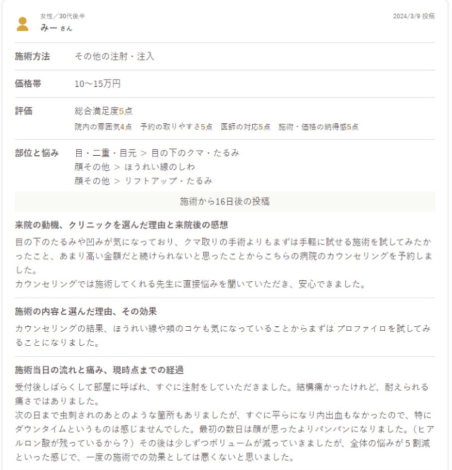 プロファイロの口コミ ホットペッパービューティー①